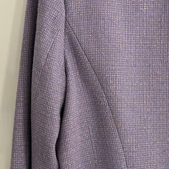 ♥️ Alberto Mikali Vintage Purple Cropped Tweed Military Jacket Size 4 - Picture 5 of 10